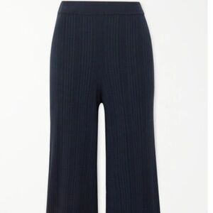 MaxMara Leisure Giusy Variegated Ribbed Crop Knit Pants Navy - Size X-Small